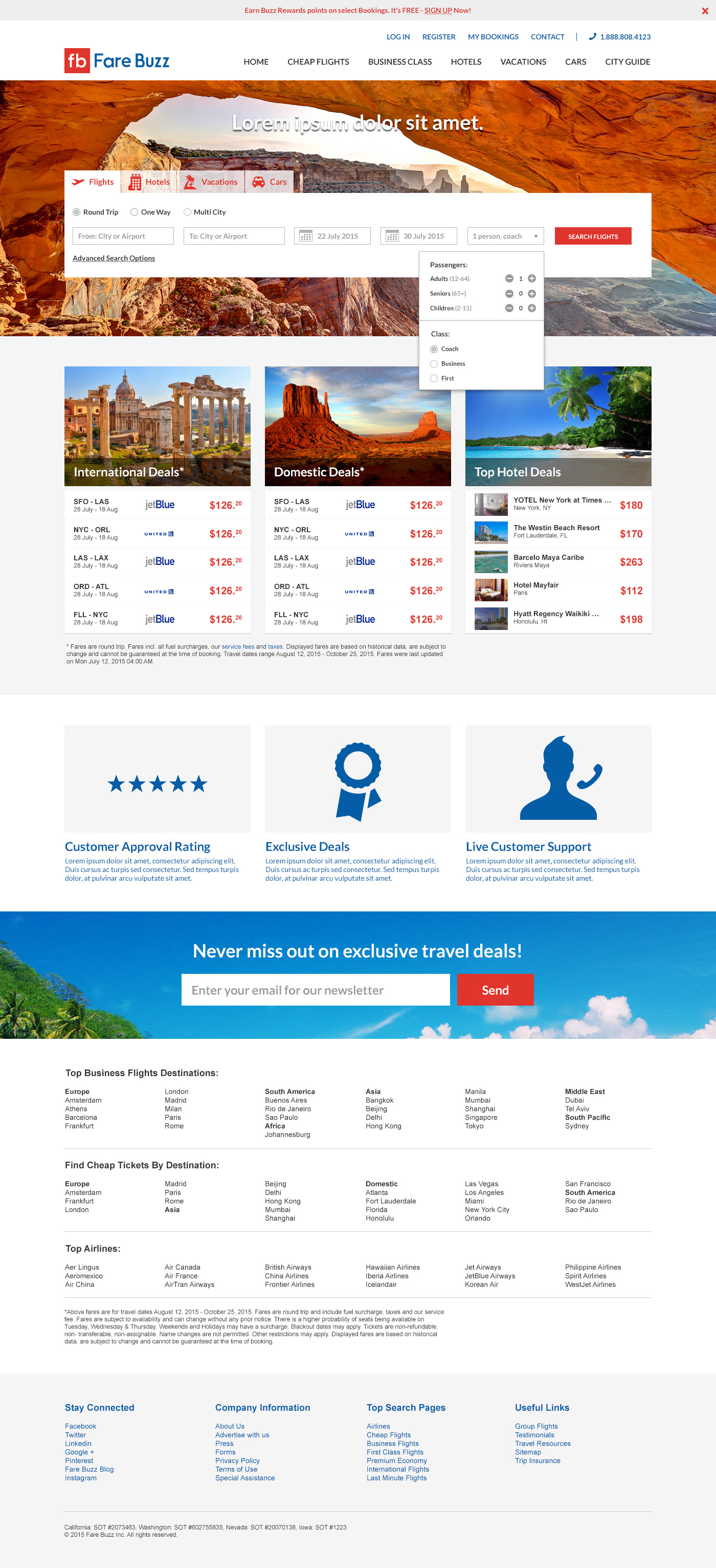 Fare Buzz Homepage Design Concept Image