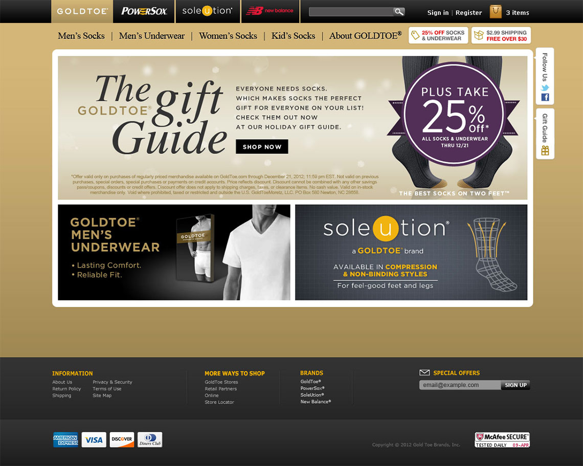 GoldToe Homepage Image