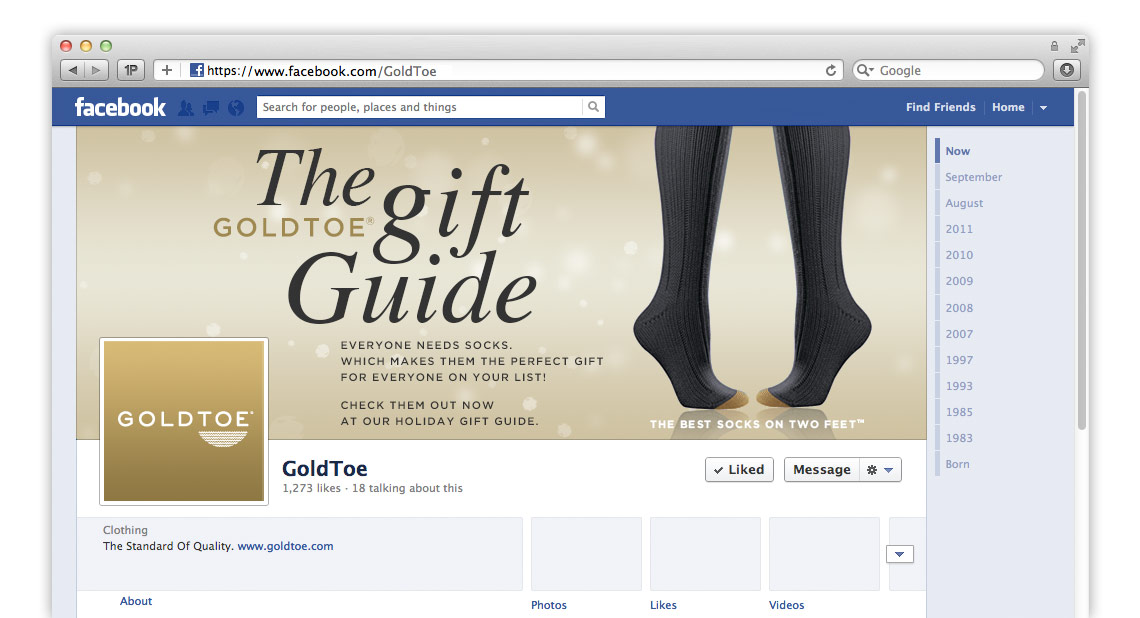 GoldToe Holiday Facebook Image